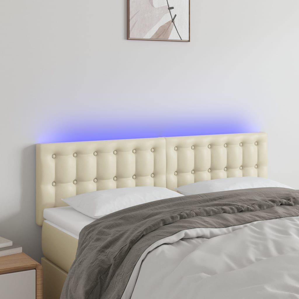 3121704_1.jpg vidaXL Čelo postele krémové 144x5x78/88 cm umelá koža – Obrázok 1
