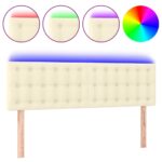 vidaXL Čelo postele krémové 144x5x78/88 cm umelá koža – Obrázok 2