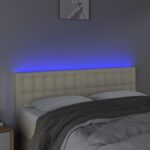 vidaXL Čelo postele krémové 144x5x78/88 cm umelá koža – Obrázok 3