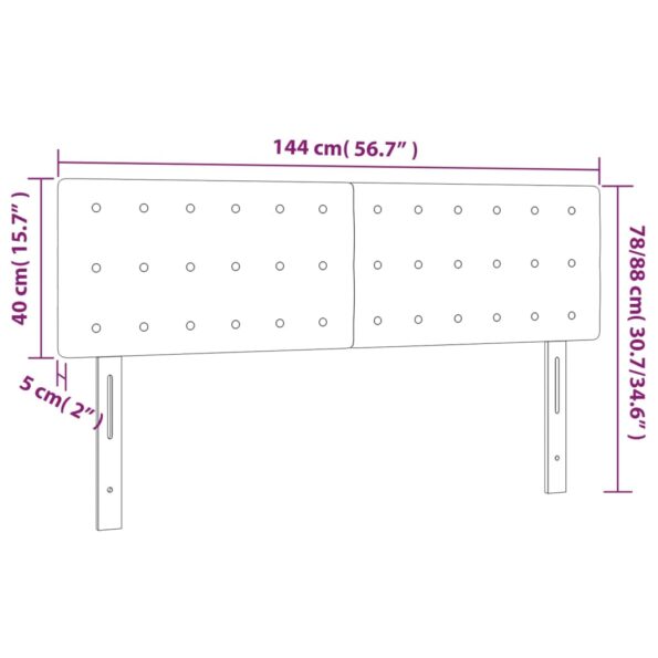 vidaXL Čelo postele krémové 144x5x78/88 cm umelá koža – Obrázok 6