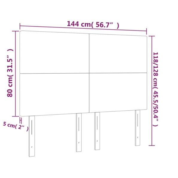 vidaXL Čelo postele krémové 144x5x118/128 cm umelá koža – Obrázok 6