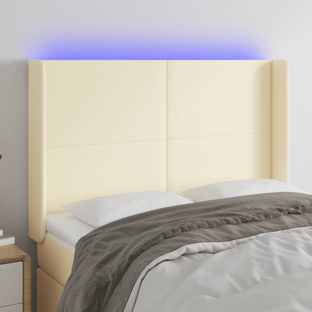 3123860_1.jpg vidaXL Čelo postele krémové 147x16x118/128 cm umelá koža – Obrázok 1