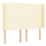 vidaXL Čelo postele krémové 147x16x118/128 cm umelá koža – Obrázok 3