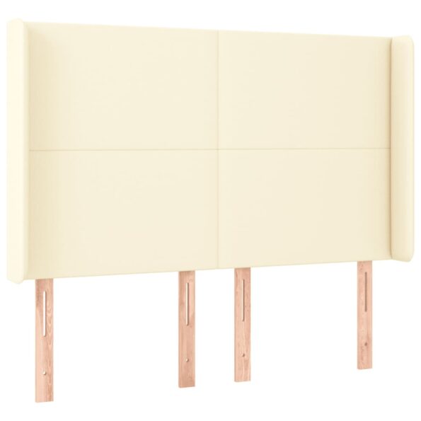 vidaXL Čelo postele krémové 147x16x118/128 cm umelá koža – Obrázok 3