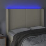 vidaXL Čelo postele krémové 147x16x118/128 cm umelá koža – Obrázok 4