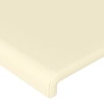 vidaXL Čelo postele krémové 147x16x118/128 cm umelá koža – Obrázok 5
