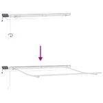 Markíza s Manuálny Biela 3 x 2,5 m Kov – Obrázok 9