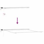 Markíza s Manuálny Biela 5 × 3,5 m Kov – Obrázok 9