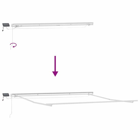 Markíza s Manuálny Biela 5 × 3,5 m Kov – Obrázok 9