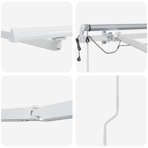 Markíza s Manuálny Biela 6 x 3 m Kov – Obrázok 7