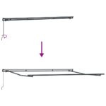 Markíza Manuálny Antracit 5 x 3 m Kov – Obrázok 9