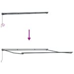 Markíza Manuálny Antracit 4,5 × 3,5 m Kov – Obrázok 9