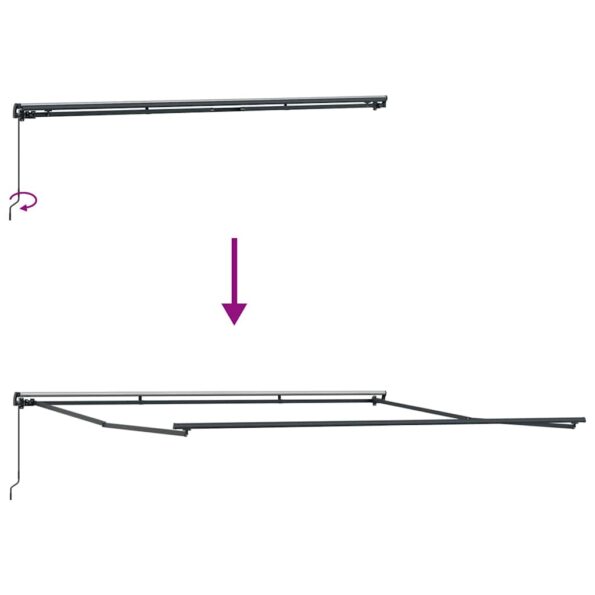 Markíza Manuálny Antracit 5 × 3,5 m Kov – Obrázok 9