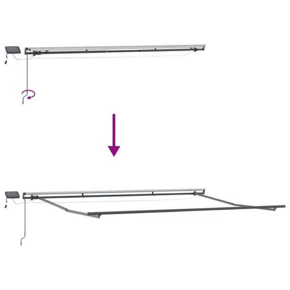 Markíza s Manuálny Antracit 4 × 3 m Kov – Obrázok 9