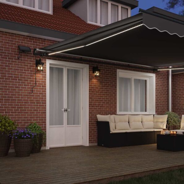 Markíza s Manuálny Antracit 5 × 3,5 m Kov – Obrázok 3