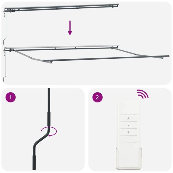 Markíza Manuálny Antracit 4,5 × 3 m Kov – Obrázok 8