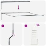 Markíza Manuálny Antracit 4,5 × 3,5 m Kov – Obrázok 8