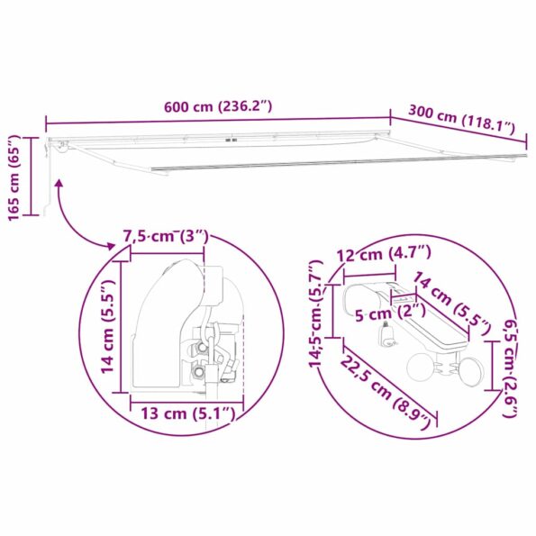 Markíza s Antracit 6 x 3 m Kov – Obrázok 12