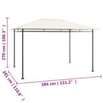 vidaXL Altánok 384x281x270 cm krémový 180 g/m² – Obrázok 5