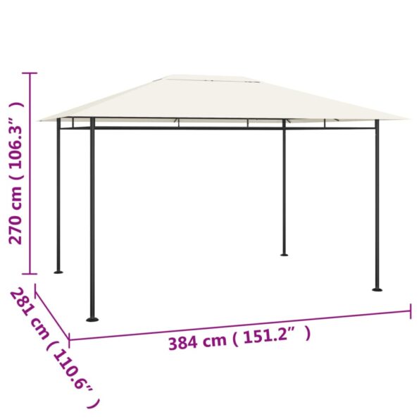 vidaXL Altánok 384x281x270 cm krémový 180 g/m² – Obrázok 5