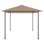 vidaXL Altánok 384x281x270 cm sivohnedý 180 g/m² – Obrázok 3