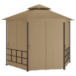 vidaXL Altánok s bočnými stenami 3,1x2,7 m sivohnedý