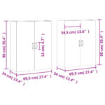 vidaXL Nástenné skrinky 2 ks dub sonoma 69,5x34x90 cm – Obrázok 12