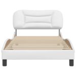 vidaXL Rám postele bez matraca Hvar biely 100x203 cm umelá koža – Obrázok 4