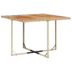 vidaXL 9-dielna záhr. jedálenská súprava s vankúšmi béžová polyratan – Obrázok 4