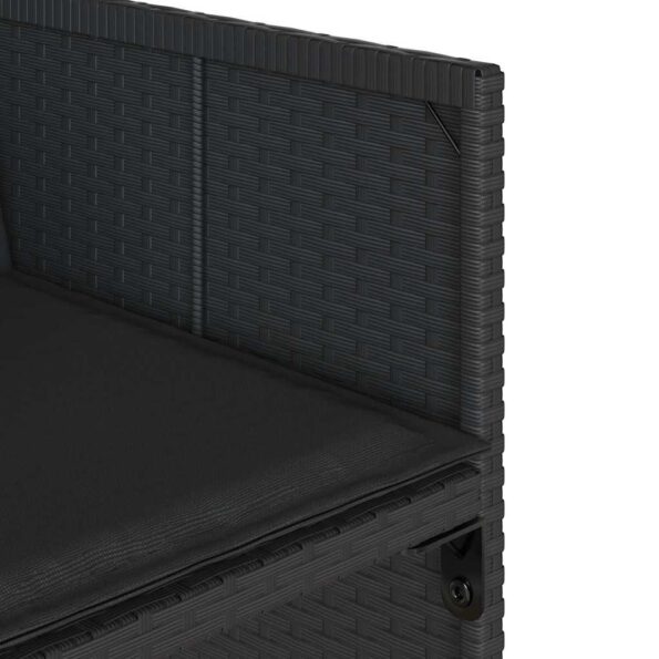 vidaXL 13-dielna záhr. jedálenská súprava s vankúšmi čierna polyratan – Obrázok 7