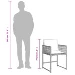 vidaXL 9-dielna záhradná jedálenská súprava s vankúšmi sivá polyratan – Obrázok 10