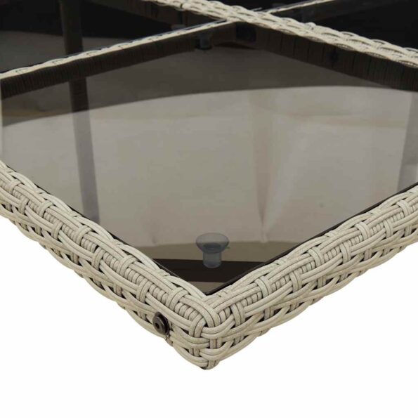 vidaXL 9-dielna záhradná jedálenská súprava s vankúšmi sivá polyratan – Obrázok 7