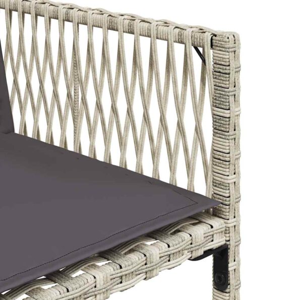 vidaXL 9-dielna záhradná jedálenská súprava s vankúšmi sivá polyratan – Obrázok 8