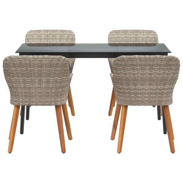 vidaXL Jedálenská súprava 5 pcs Svetlo šedá a čierna Large – Obrázok 7