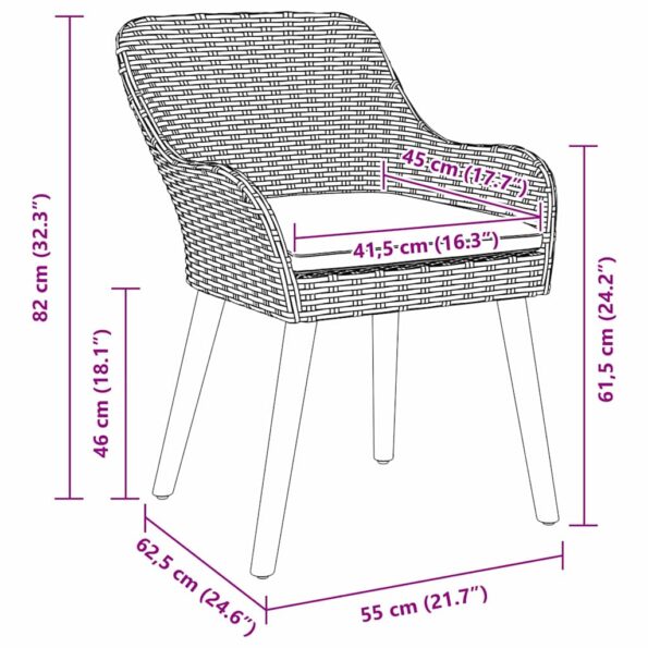 vidaXL Jedálenská súprava 7 pcs Svetlo šedá a čierna Large – Obrázok 12