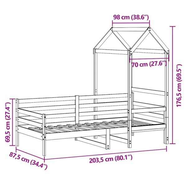 vidaXL Denná posteľ so strieškou biela 80x200 cm borovicový masív – Obrázok 12
