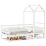vidaXL Denná posteľ so strieškou biela 80x200 cm borovicový masív – Obrázok 2
