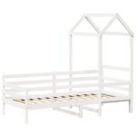 vidaXL Denná posteľ so strieškou biela 80x200 cm borovicový masív – Obrázok 3