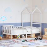 vidaXL Denná posteľ so strieškou biela 80x200 cm borovicový masív