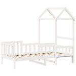 vidaXL Denná posteľ so strieškou biela 80x200 cm borovicový masív – Obrázok 3
