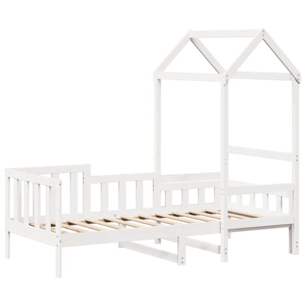 vidaXL Denná posteľ so strieškou biela 80x200 cm borovicový masív – Obrázok 3