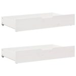 vidaXL Denná posteľ so zásuvkami biela 90x200 cm masívna borovica – Obrázok 6