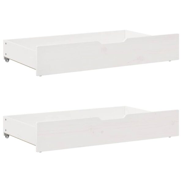 vidaXL Denná posteľ so zásuvkami biela 90x200 cm masívna borovica – Obrázok 6