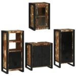 vidaXL Sada kúpeľňového nábytku 4 pcs Masívne recyklované drevo – Obrázok 3