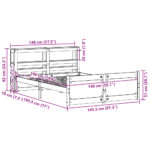 vidaXL Posteľný rám s čelom 140x190 cm borovicový masív – Obrázok 12