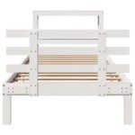 vidaXL Posteľný rám s čelom bez matraca biely 90x190 cm – Obrázok 4