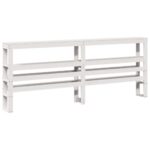 vidaXL Posteľný rám s čelom bez matraca biely 200x200 cm – Obrázok 6