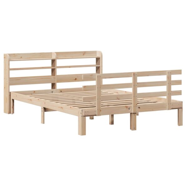vidaXL Posteľný rám s čelom 120x190 cm borovicový masív – Obrázok 3