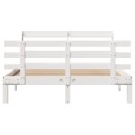 vidaXL Posteľný rám s čelom biely 120x190 cm borovicový masív – Obrázok 4