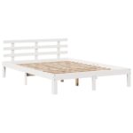 vidaXL Posteľný rám s čelom biely 120x190 cm borovicový masív – Obrázok 5